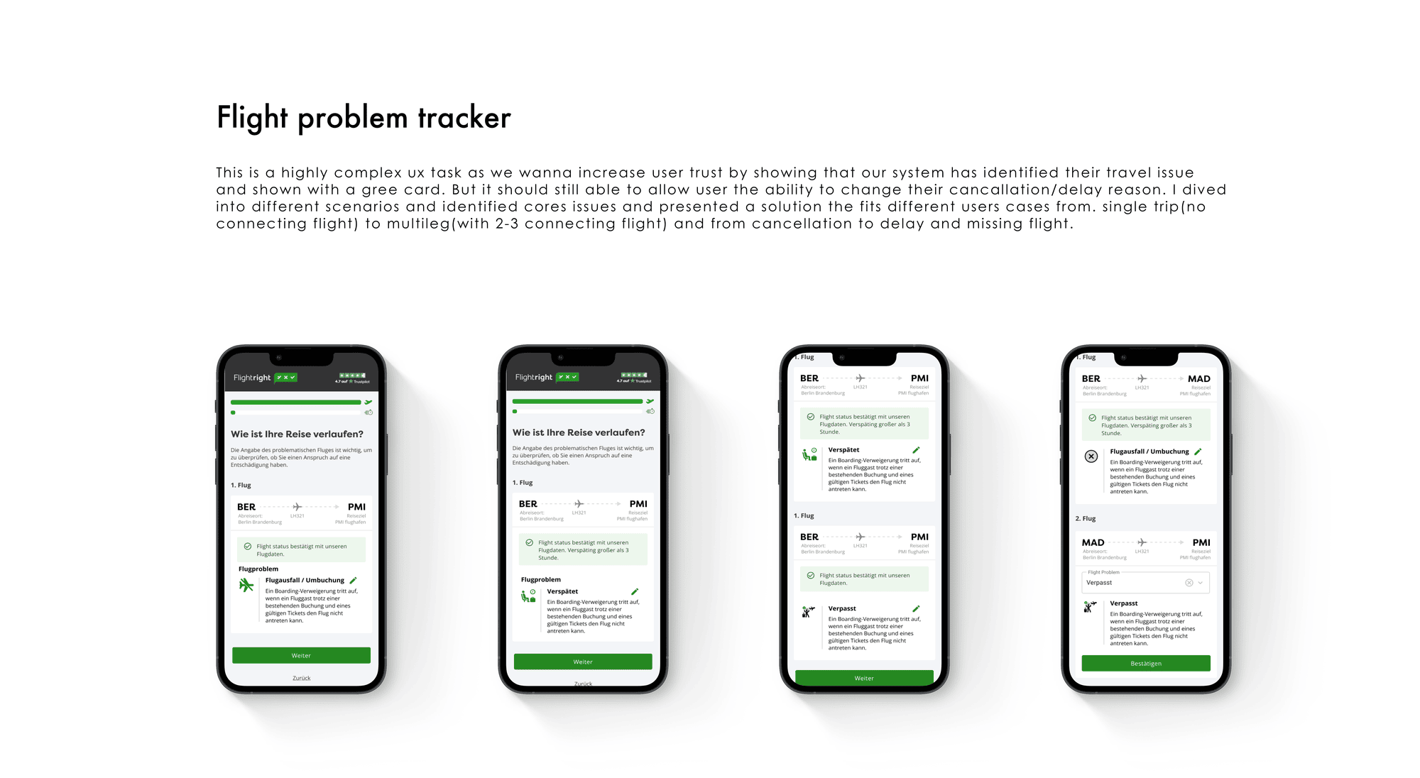 Flightright design — detail
