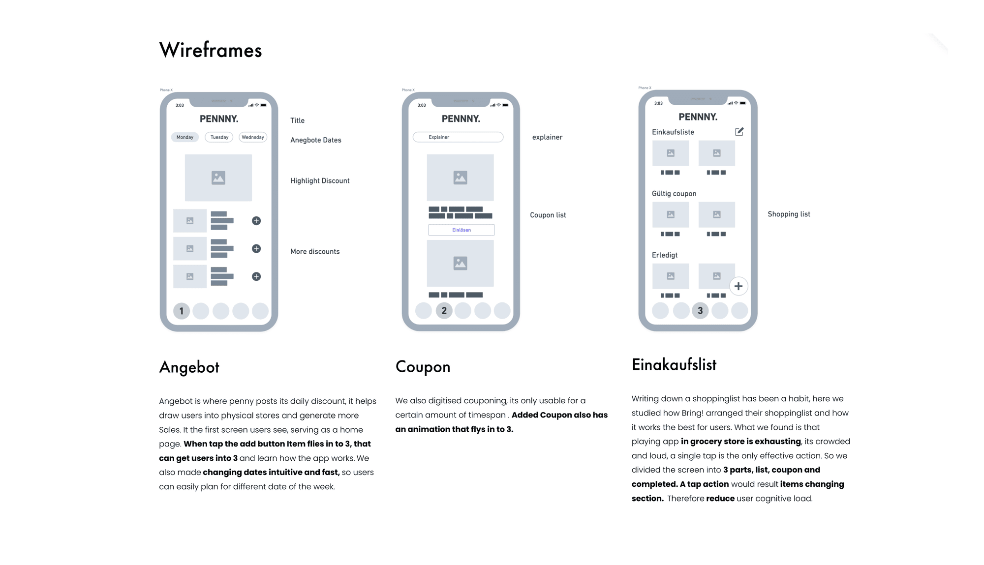 Penny app design — detail